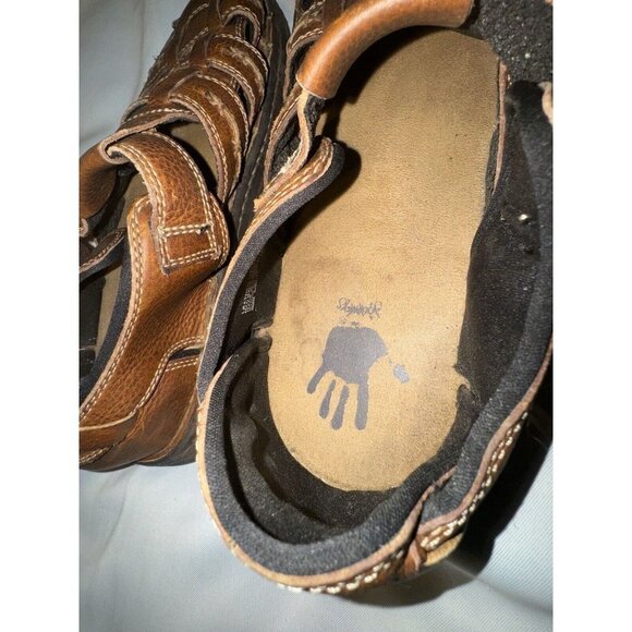 Vintage Journeys Sandals Brown Leather Fisherman chunky 90's Y2K P501 sz 11 - Picture 7 of 9